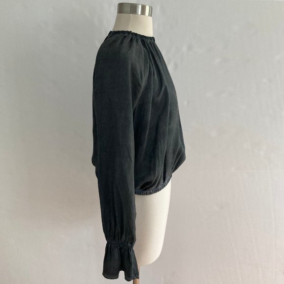 NWT★: BELLA DAHL Raglan Sleeve Elastic Waist Top, Smoke, XS - Picture 6 of 12